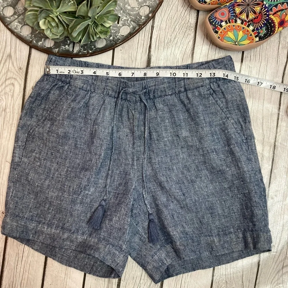Talbots Drawstring Washed Linen Shorts - Picture 5 of 9